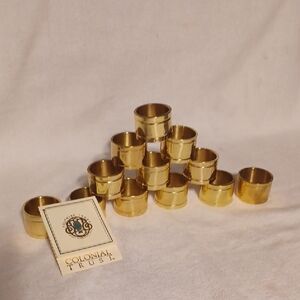 Brass Napkin Rings Set Colonial Trust Set Of 12